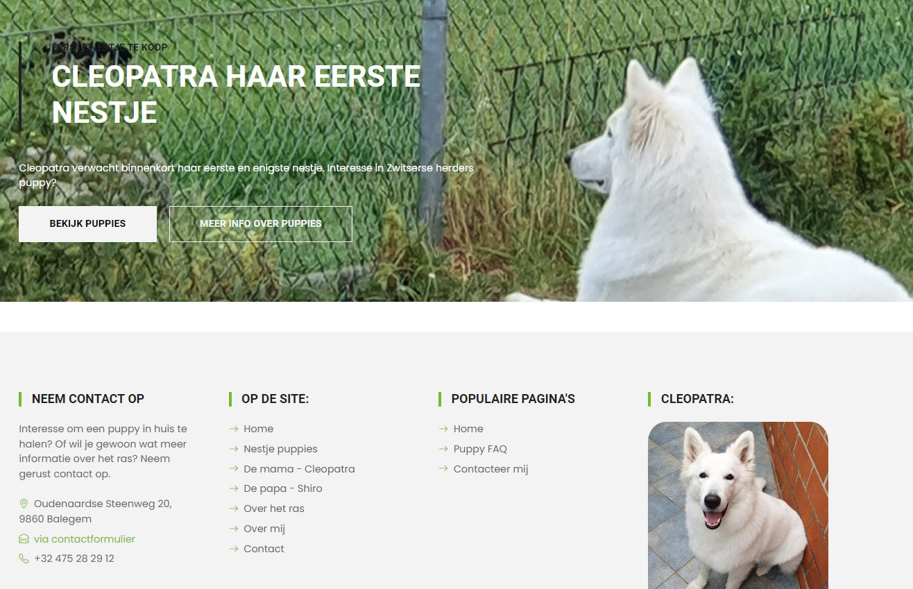 Witte Zwitserse Herder website